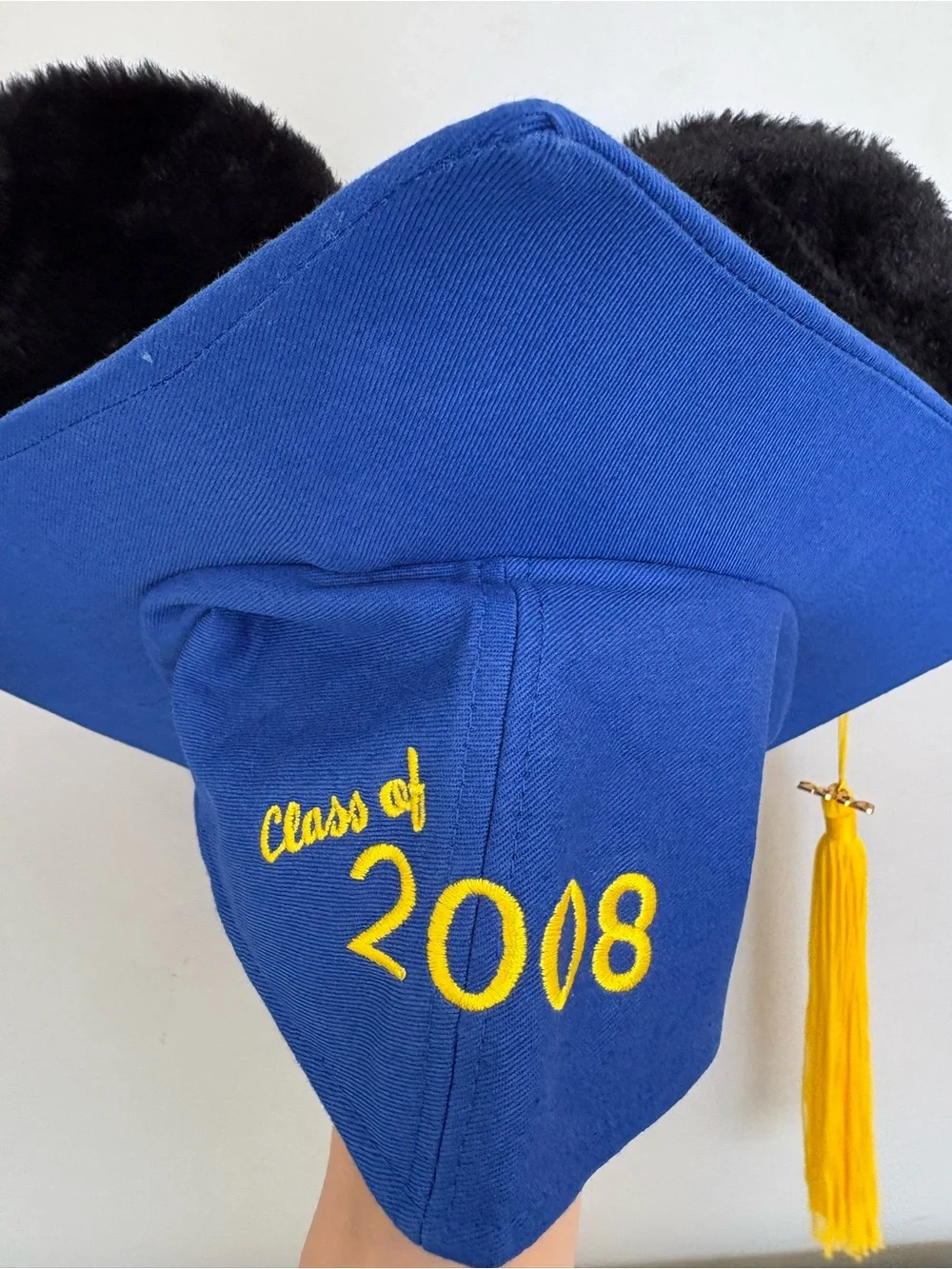 Disneyland blue mickey mouse ear graduation mortarboard class of 2008 NEW